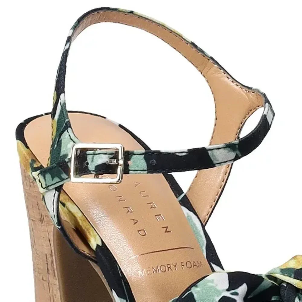 Lauren Conrad Juneau Women's‎ Platform Sandals Cocktail Party Black Size 6.5 $79